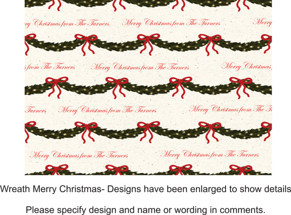 Wreath Merry Christmas - Christmas Wrapping Paper
