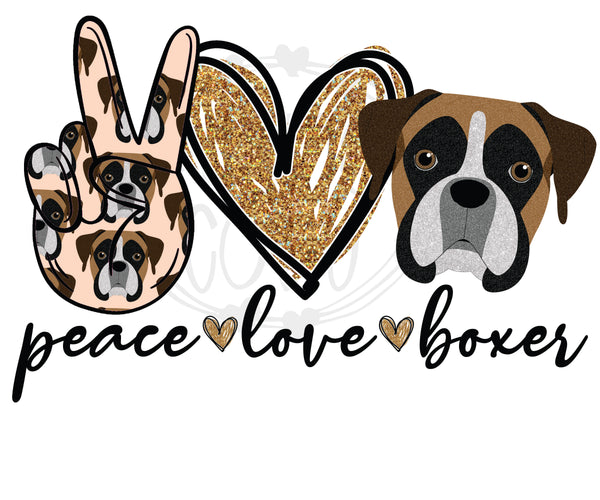 Peace Love Boxer - T2 Blanks 4 You