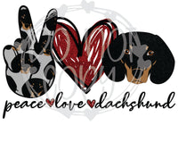 Peace Love Dachshund - T2 Blanks 4 You