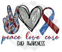 Peace Love Cure  - CHD Awareness - T2 Blanks 4 You