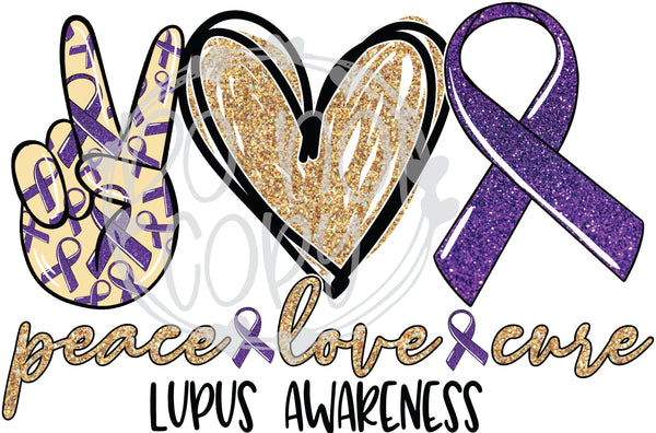 Peace Love Cure * Lupus Awareness - T2 Blanks 4 You