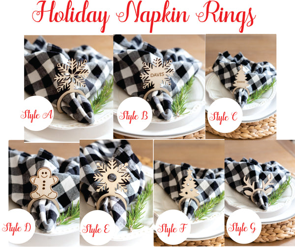 Holiday Napkin Rings - Christmas