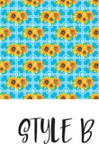 Sunflower Print 3 Letter Monogram - T2 Blanks 4 You