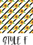 Sunflower Print 3 Letter Monogram - T2 Blanks 4 You