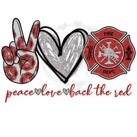 Peace Love Back The Red - T2 Blanks 4 You