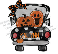 Polka Dot Halloween Truck WITH Bow