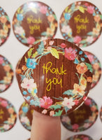 Thank You - Wood With Wreath - T2 Blanks 4 You