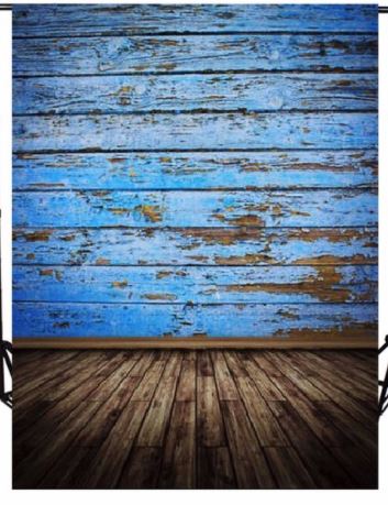 Backdrop Distressed Wood - Blue/Brown