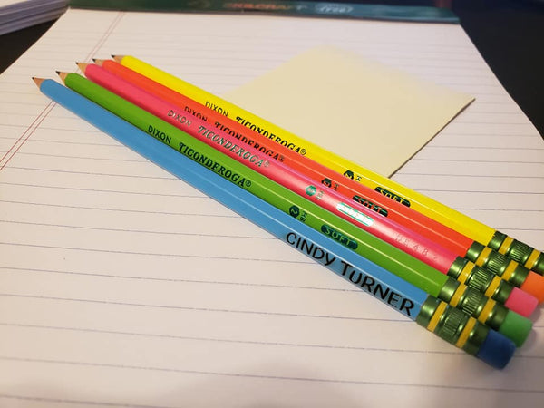 Engraved Neon Pencils-Set of 5