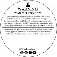 Wax Melt Warning Stickers
